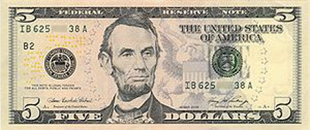 Новая банкнота 5 долларов